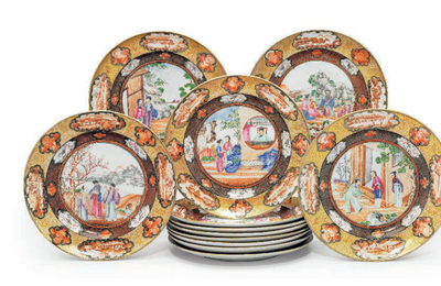 A set of twelve 'Rockefeller pattern' side plates, Jiaqing period, circa 1805