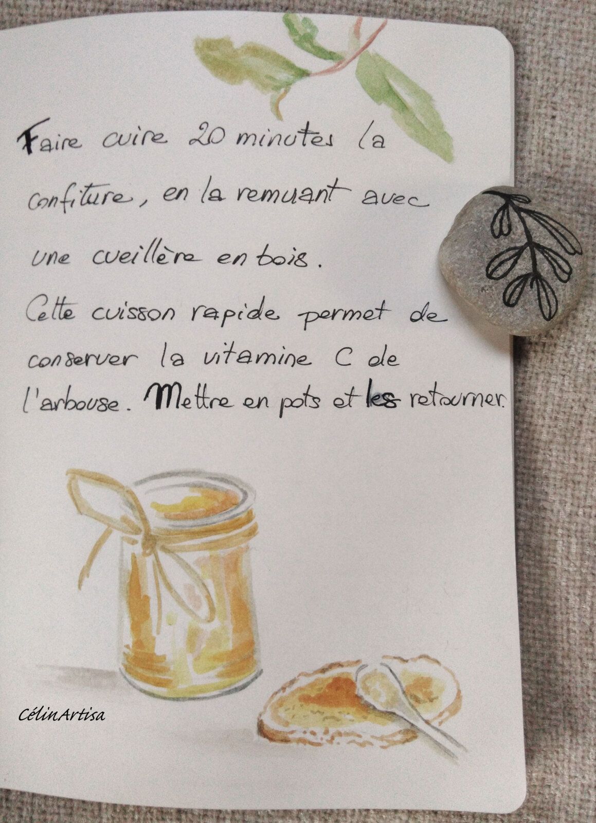 recette illustrée confiture arbouses et vanille