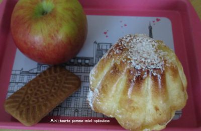 Mini-tourte pomme-miel-spéculoos