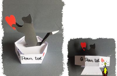 cARTe hexagonale : Petit chat fait le joli coeur...