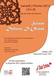 Soirée caritative "Délices d'Orient" le samedi 2 février 2013 à Chassieu (69)