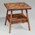 A Vietnam or South China wood and bone-inlaid table