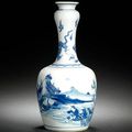 A blue and white mallet-shaped vase, Kangxi
