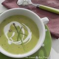 Potage aux asperges et aux pois verts, sans gluten et sans lactose