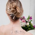 Accessoire de coiffure mariée pas cher : pics à chignon mariage Murmure avec perles de nacre ivoire