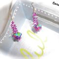 Boucles d'oreilles rose et multicolor