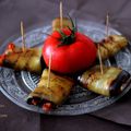 Roulés D'aubergines, tomate et chèvre