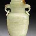 A yellow jade covered vase - 19th Century
