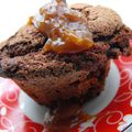 Muffins chocolat et caramel au beurre salé de Nadège
