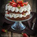 Layer cake chocolat-fraises.