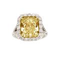Fancy Intense Yellow Diamond, Diamond, Platinum, Gold Ring