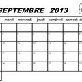 Les calendriers des mois pour 2013-2014