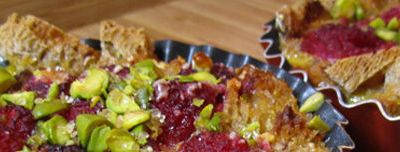Tarte de pain perdu à la framboise