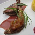 Suprêmes de pigeon sauce cerise estragon