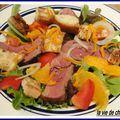 EMINCE DE CANARD, MESCLUN A L'ORANGE