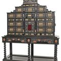 A splendid gilt-brass mounted and marble inlaid ebonised cabinet, Augsburg, 3rd quarter 17th ct