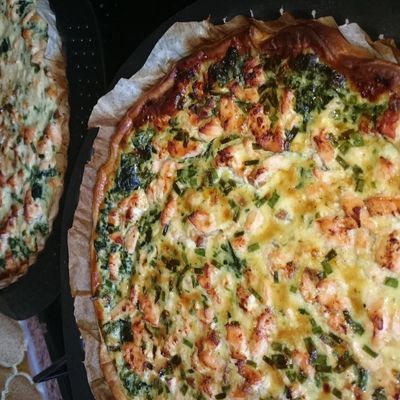 Tarte Saumon Epinard (Sans lait, sans soja)