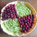 Tarte aux framboises et kiwis 