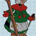 Broderie machine : Bécassine au ski