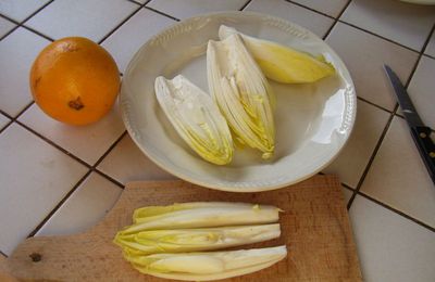 Filet de poisson, endives et orange