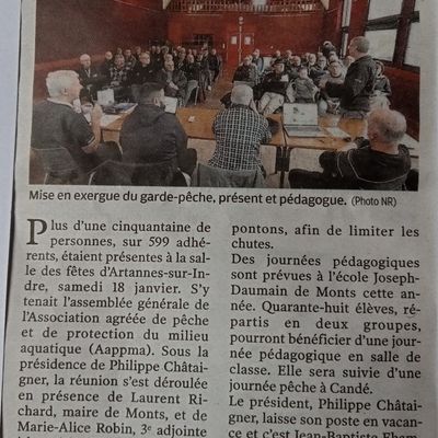 On parle de nous dans la Nouvelle République de vendredi 24 janvier 2025