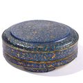 A rare gold and silver foil-decorated enamel circular food box and cover, Qing dynasty, Qianlong period (1736-1795)