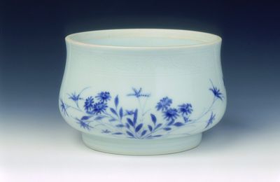 Blue and white censer, Transitional period, c. 1640