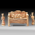 A painted wood erotic group, Gansu province, Song dynasty (960-1279)