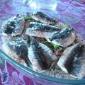 Filets de sardines sur lit de gros sel