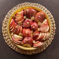 ...Tarte graphique aux pommes so chic à la crème de noix... (Cathytutu, Il était une fois la pâtisserie, Blog de châtaigne)