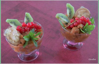 Granité d'abricots nectarines et menthe fraîche 