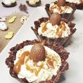 Coque au chocolat pralin , mascarpone et caramel au beurre salé 