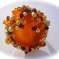 bague orange et wire wrapping