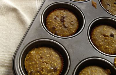 muffins à la citrouille au millet et pepites de chocolat au lait