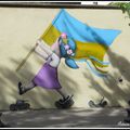 A la Butte aux Cailles, les artistes se mobilisent pour marquer leur soutien à l'Ukraine...