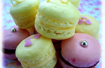  macarons citron et framboise