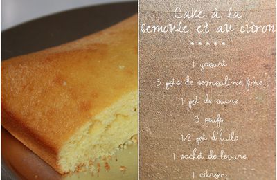 Cake à la semoule et au citron