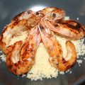 Gambas caramélisées au couscous