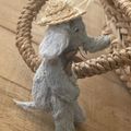 Mini Anselme petit éléphant bleu..(10cm)