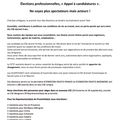 Élections professionnelles, « Appel à candidatures ». Ne soyez plus spectateurs mais acteurs !