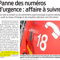 Panne des numéros d'urgence