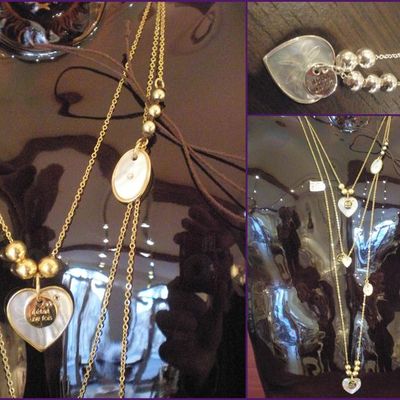 nouveaux collier et sautoir fuschia