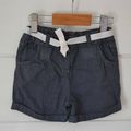 Short en coton gris irisé, taille ajustable, ceinturé Cadet Rousselle - 24M