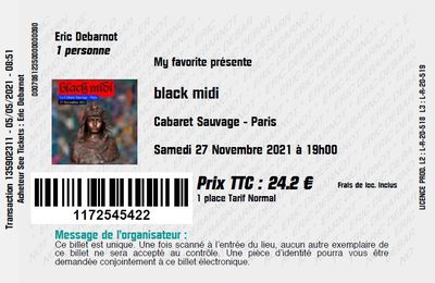 black midi - samedi 28 novembre 2021 - Cabaret Sauvage (Paris)