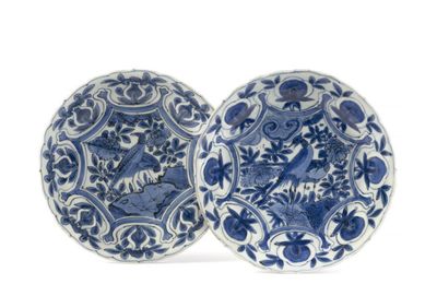 Two blue and white porcelain dishes, China, Ming dynasty, Wanli period (1573-1620)