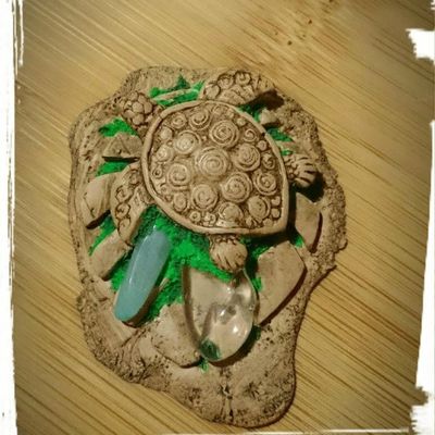 Tortue amazonite et quartz