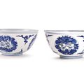 A pair of blue and white 'floral' bowls, Marks and period of Jiajing (1522-1566)