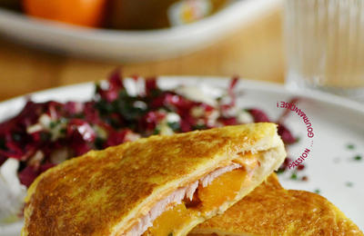 Petites idées pour cuisiner une courge butternut : SUPER CROQUE-MONSiEUR BUTTERNUT RÔTIE, BACON, MiMOLETTE & OEUF