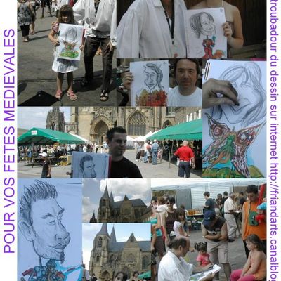 MARIAGE A THEME:Sieur FRIANDART troubadour Caricaturiste pour Mariage médiéval