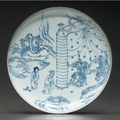 A blue and white shallow bowl, Early Kangxi period, circa 1662-1670